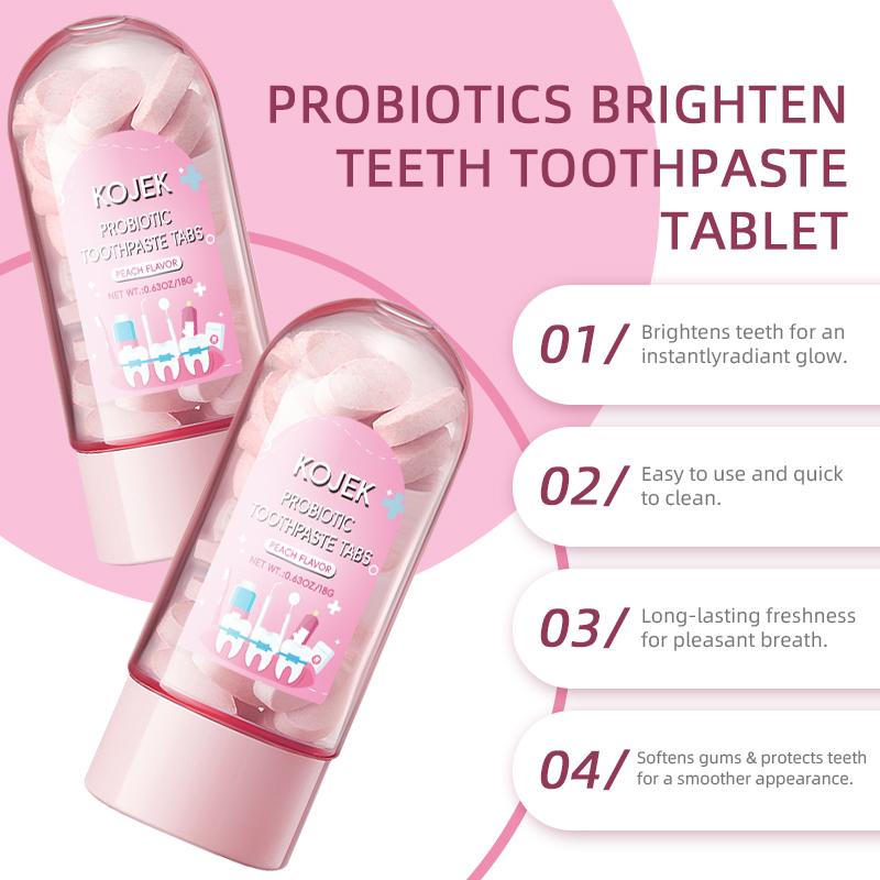 【Buy 2 Get 36G】 Solid Toothpaste with Probiotics Pink/Green| Fluoride-Free, Eco-Friendly, Portable, Long-Lasting Fresh Breath| Gentle for Sensitive Teeth, Travel & Daily Use Friendly | 18G/36G
