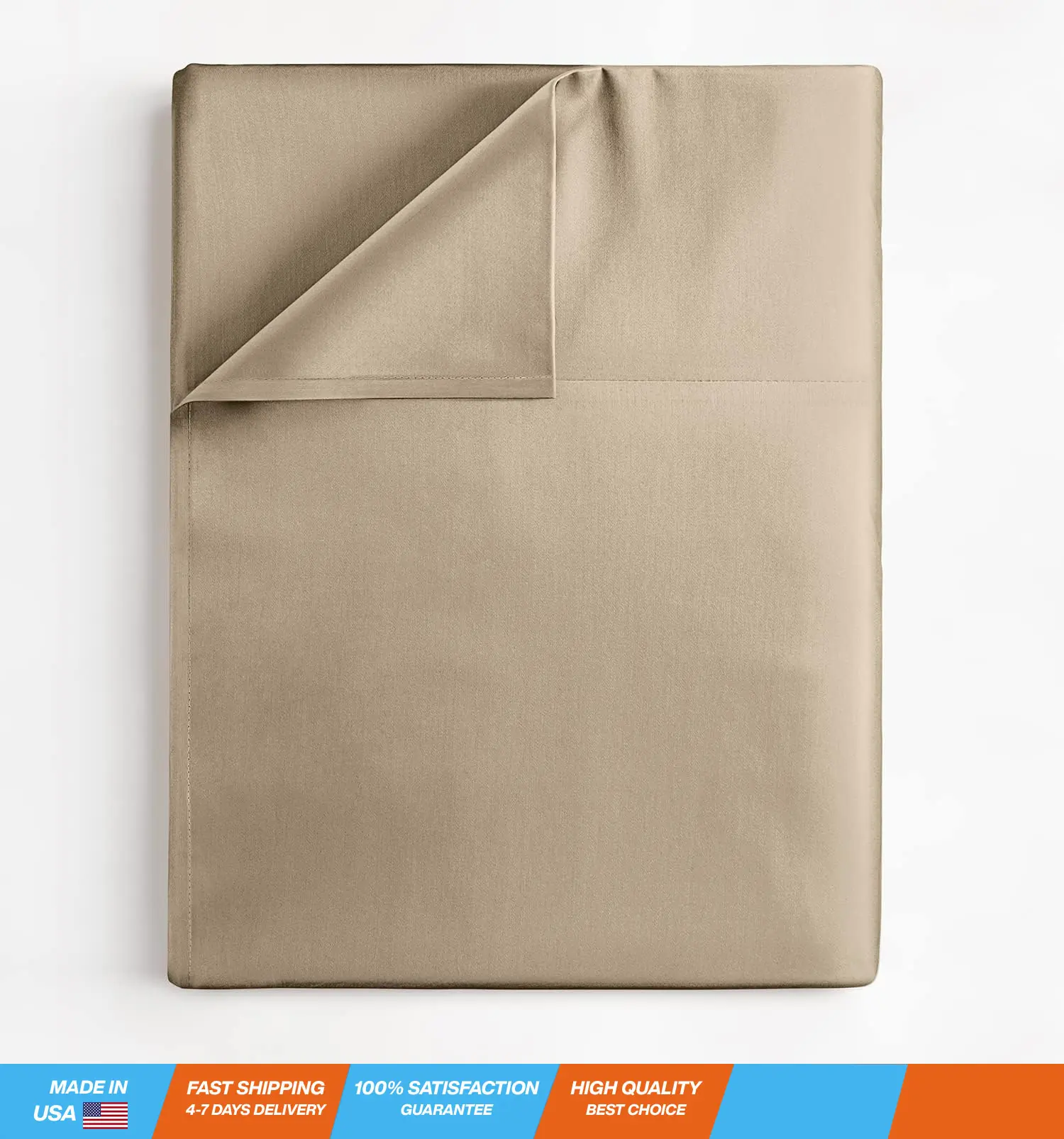 Bed Sheet - Hotel Quality Luxury Single Flat Sheet Only - Wrinkle Free & Fade Resistant Flat Sheet - Extra Soft, Breathable Bedding for Women, Men, Kids & Teens - Cream Flat Sheet Only