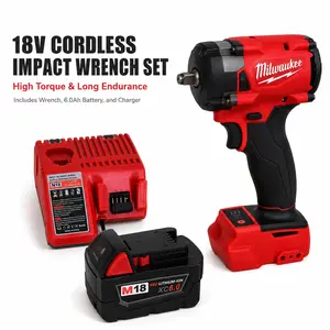 Milwaukee M18 Brushless Compact 3/8" 300Nm Impact Wrench Kit – 4‑mode drive control with preset speed and impact rate selection. Designed for bolt fastening in tight spaces and equipment repair. ratchet portable torque cordless