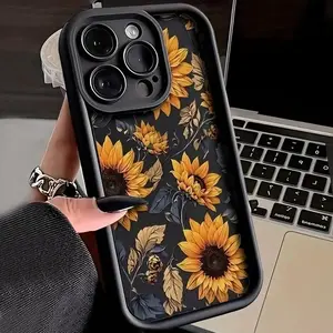 Sunflower Pattern Phone Case, Shockproof Phone Protective Cover, Phone Accessory Compatible with iPhone 16 15 14 13 12 11 XS XR X Mini Plus Pro Max