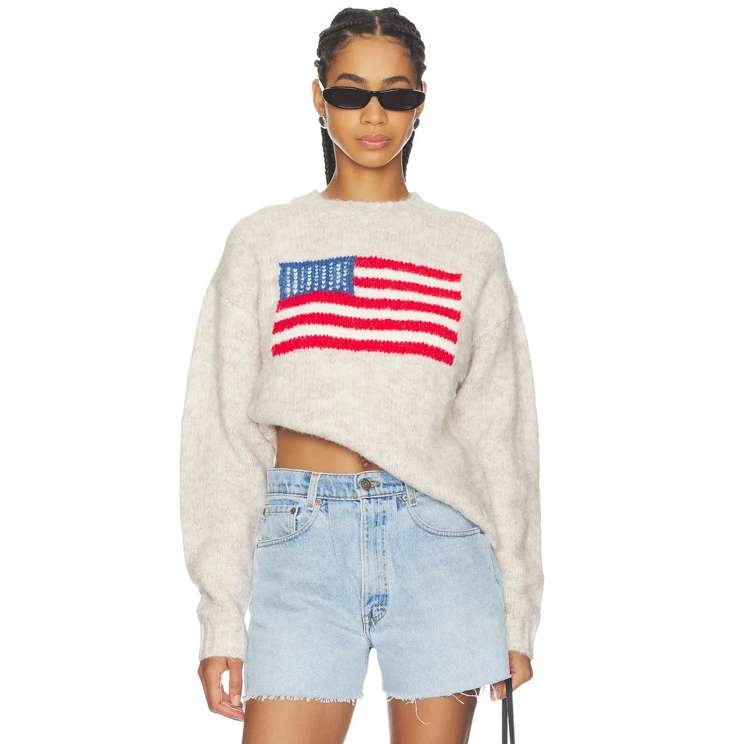 ALL THE WAYS Alorah Crew Neck Sweater in Heather Grey