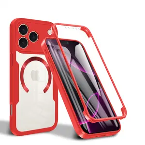 Full Coverage Anti-Drop Shockproof Phone Case for iPhone 17 Pro Max 16 Pro Max 15 Pro Max 14 13 12 11, Dual Front Back Protection