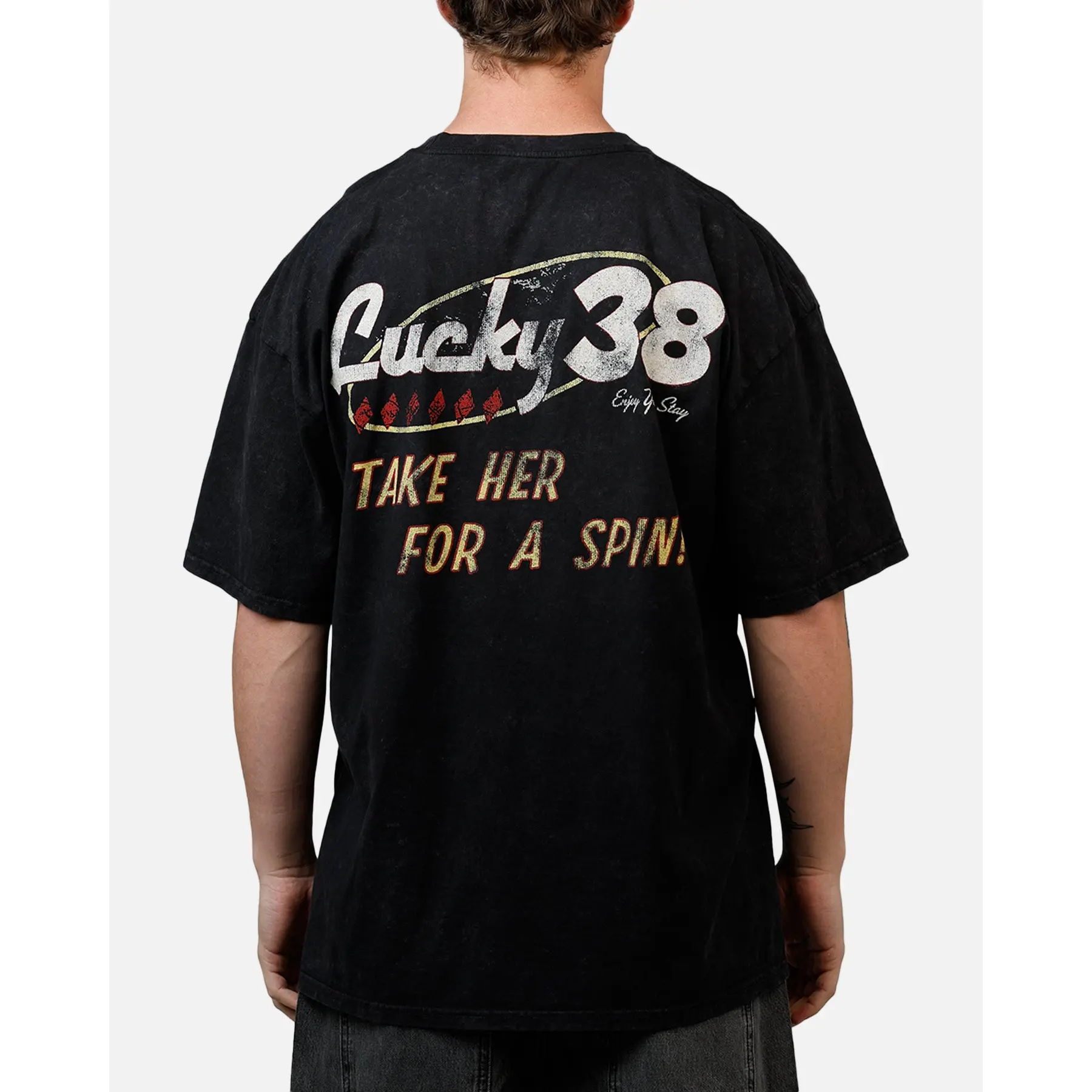 73Studio X Fallout: New Vegas Lucky 38 T-Shirt Black Acidwash 73Studio X Fallout: New Vegas Lucky 38 T-Shirt Black Acidwash