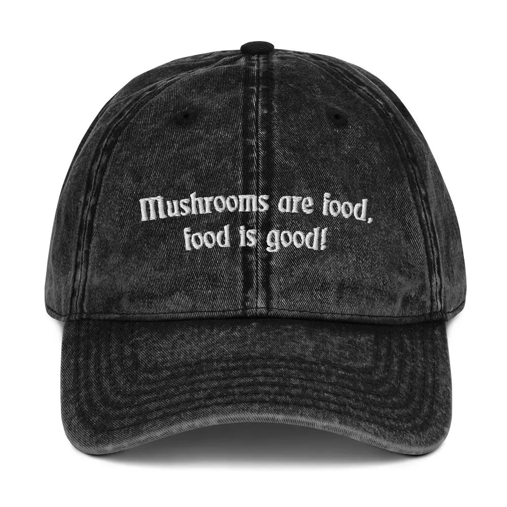 Mushrooms are Food Vintage Cotton Twill Cap