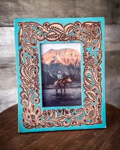 Time of Traditions Tooled Leather Photo Frame by Myra Bag