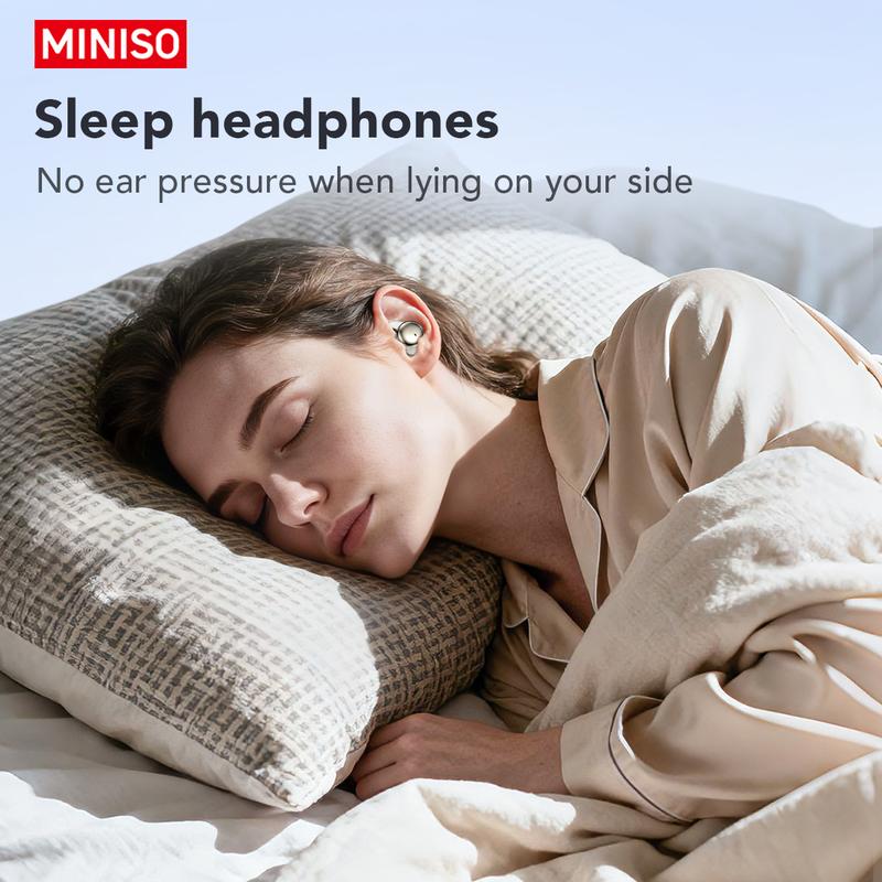MINISO MS108 Wireless Headphones In-ear Design Noise Cancelling True Wireless Earbuds with Digital Display Bluetooth 6.0 Gaming Headset for Running Exercising Lightweight Fitness Earphones