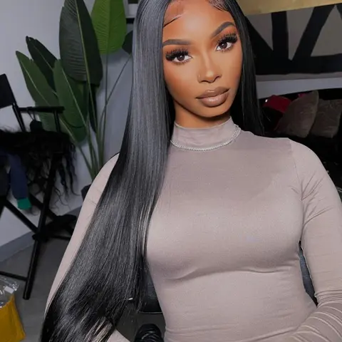 40-Inch Long Straight Lace Front Wig for Women, Gorgeous Fluffy Synthetic Hair Wig without Bangs, Glueless Frontal Wig for Parties and Daily Use, Synthetic Glueless Wigs, Fashion Wig #GLOBAL PICKS