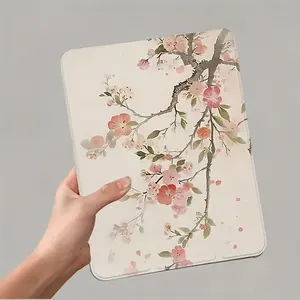 Peach Oil Painting Flower Case for iPad 9 2021 Side Sticker Stand Tablet 9th Gen 10. 2 Inch Cartoon with Pencil Slot, Compatible with Apple 2020 9. 7"/12. 9" 11. 9-inch Pro11 /Air4 th/ 6th 10. 9/7/8/9, 2024 i Pad 6, 5th, 6, 1st 2nd 7th-8Th, Tablet Protect