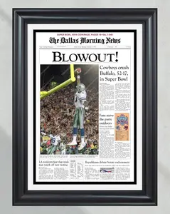1993 Dallas Cowboys Super Bowl Champions Poster No Frame Front Page Newspaper Print