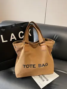 Ladies' fashionable, simple and casual letter printed tote bag suitable for daily commuting, shopping, work and school. Large capacity essential for ladies Stylish Work Bag