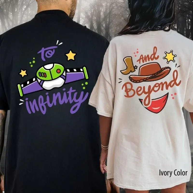 To infinity and Beyond T-shirt, Funny Couple Matching Shirt, Couple Ideas Shirt Sweatshirt Hoodie Cotton Fabric