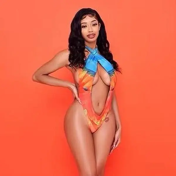 Bora Bora Monokini - Vibrant Print, Front Cut Out, High Cut, Backless, Stylish Swimwear