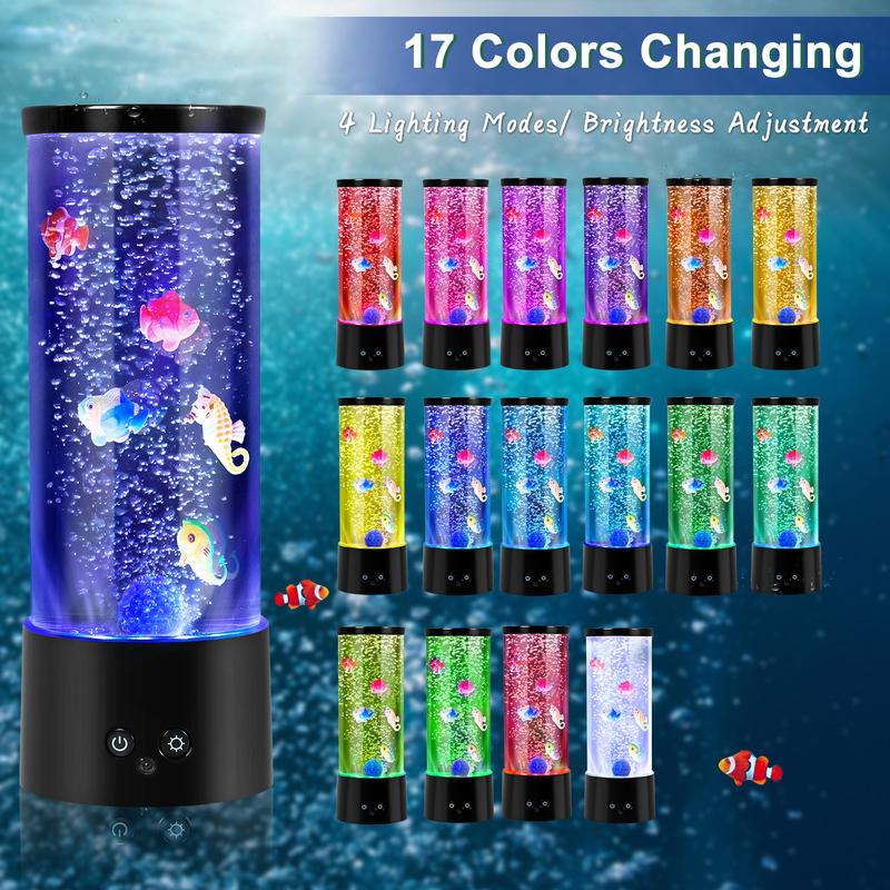 12-inch -/- ( Not Included) Bubble Fish Aquarium Lamp with Control, RGB Color-Changing LED Fish Tank Night Light, 4 Modes & Sensory Calming Mood Light for Bedside, for, for /s –