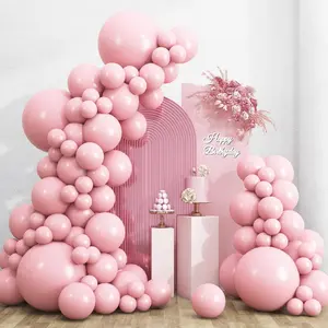 135pcs Pink Balloons Different Sizes 18 12 10 5 Inch for Garland Arch, Light Pastel Pink Latex Balloon for Wedding Birthday Party Shower Gender Reveal Anniversary Decorations