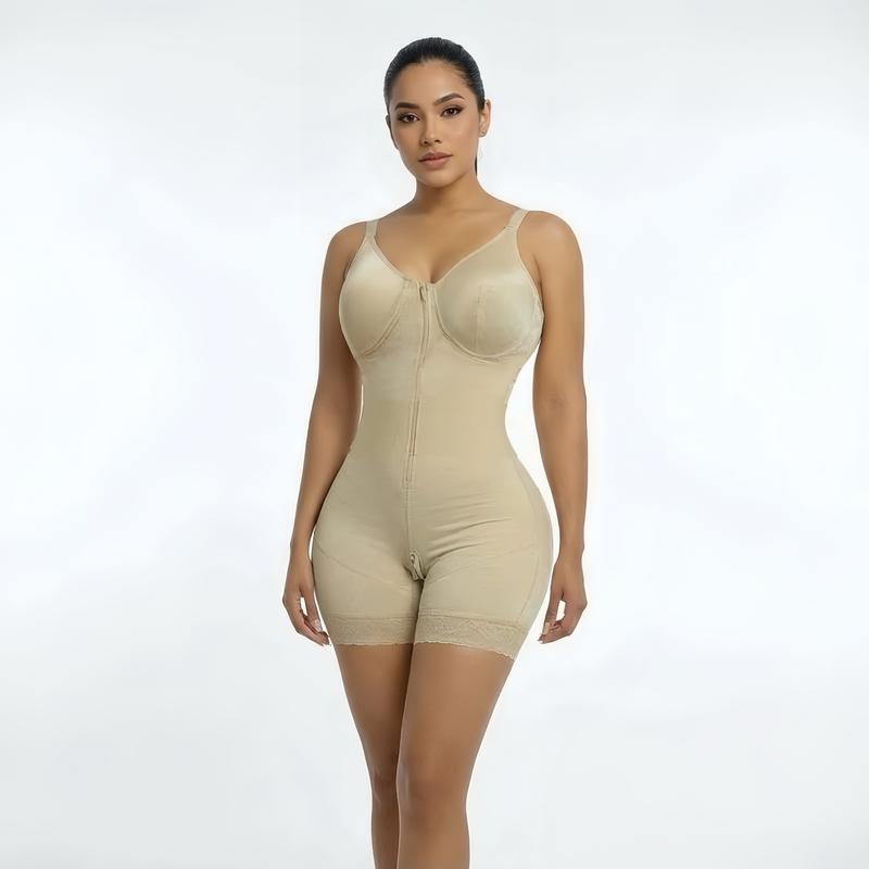 Women's  Fajas Colombianas shapewear Tummy Control Butt Lifter Shaper with Zipper Crotch detachable shoulder strap Womenswear Bodysuit Compression