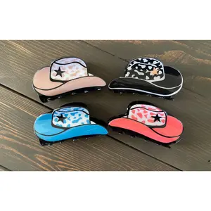 Cowboy Hat Claw Clip for All Hair Types - Western Style Hair Accessory