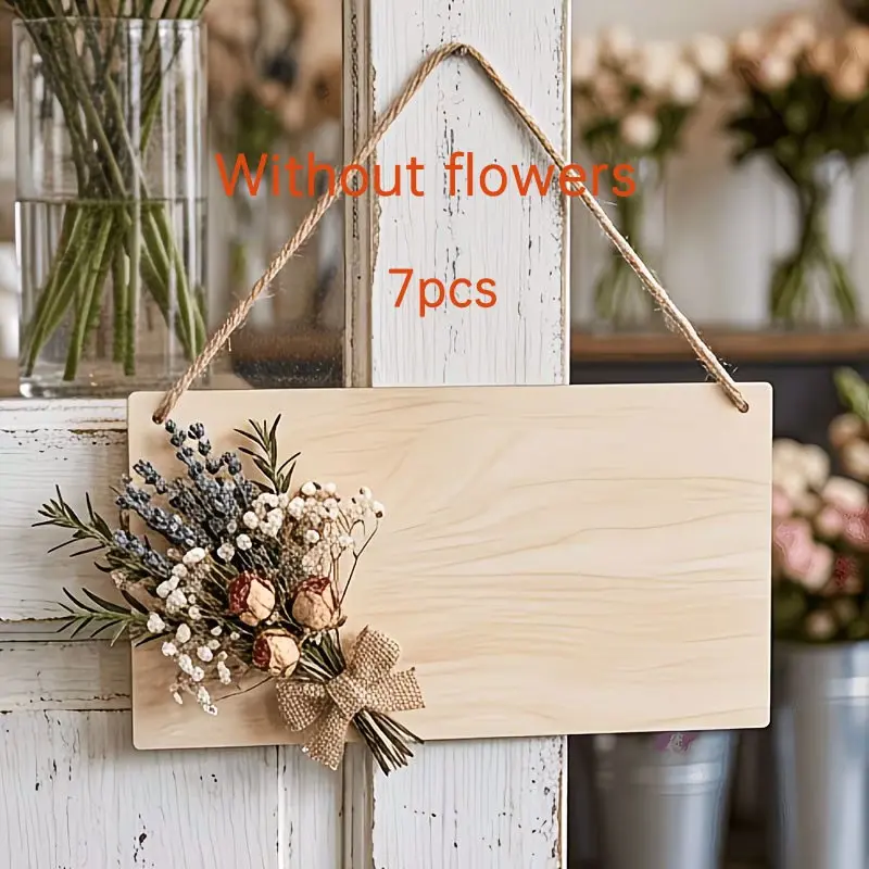 7 Piece Wooden Large Rectangular Signs, Decorative Sign, DIY Painting Graffiti Home Decor, Birthday Wedding Party Decor, Holiday Hanging Wall Decor, Home Decor Products