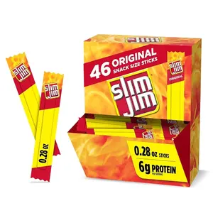Slim Jim Smoked Meat Sticks, Original Flavor, 6g Protein Per Serving, Snack Size, Stocking Stuffer, 0.28 oz. (46 Count)