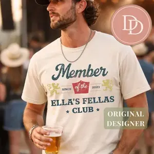 Ellas Fellas Club T-Shirt, Western Country Concert Graphic Shirt, Vintage Rodeo Music Fan Tee, Unisex Oversized Casual Apparel, Gift For Her Him DPZ