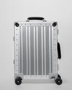Lucent Aluminum Carry-On Suitcase, Lunar Silver