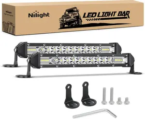 Nilight Slim LED Light Bar 2Pcs 11 Inch 26LED Single Row Spot Flood Combo Fog Light Driving Light Work Light Roof Bumper Lamp Offroad Light for 4x4 Trucks SUV ATV UTV dealsforyoudays