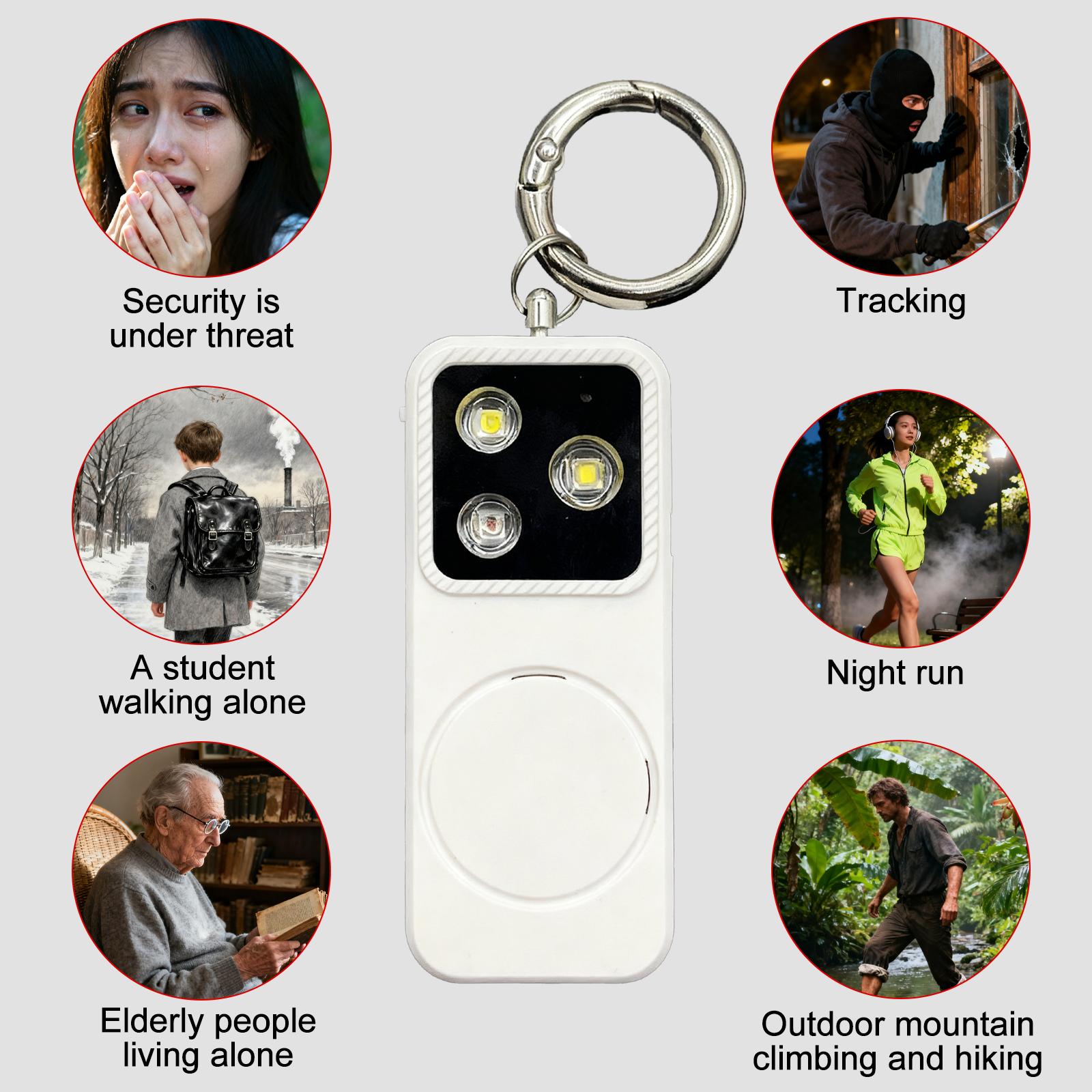 Personal Safety Alarm Keychain | Deafeningly Loud & Rechargeable | Emergency Strobe Light + Anti-Tracking | Perfect for Women, Night Running, and Elderly Personal Safety Alarm Keychain | Deafeningly Loud & Rechargeable | Emergency Strobe Light + Anti-Tracking | Perfect for Women, Night Running, and Elderly