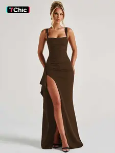 Elegant Sleeveless Solid Color Slim-Fit Party Gown, Women's Sexy Party Club Evening Birthday Bodycon Long Dress Dress, Elegant Fashion Dress