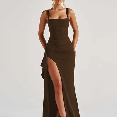 coffee bridesmaid dresses Satin Bridesmaid Dress Prom Dress Brown XXL Dillon Espresso by Grace Loves Lace