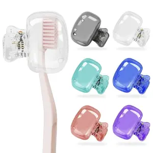 Travel Toothbrush Head Cover, 6 Counts/set Portable Toothbrush Protector Cap, Brush Pod Case Protective for Household Travel, Camping, Bathroom, School, Business, Bathroom Accessory, Toothbrush Storage
