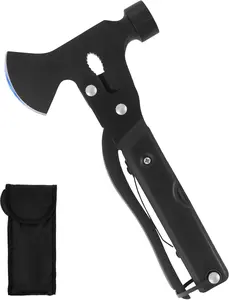 14-in-1 Multitool Camping Axe – Multi Tool with Knife, Hammer, Saw, Screwdrivers, Bottle Opener, Camping Tool with Non Slip Handle, Gifts for Men, Dad, Husband, and Outdoor Enthusiasts