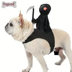 Dog Dark Harvest Knight Transformation Costume - Spooky Halloween & Christmas Pet Outfit with Black & Design, Durable Polyester, Adjustable Straps, Perfect For Medium Breeds, Dog Costume, Festive Pet Wear, Playful Pet Design, Comfortable Pet Wear