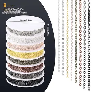 8pcs Jewelry Making Chain Supplies Kit - Cable Chain Earrings and Bracelet DIY Craft Kit for Adults to Create Unique Necklaces and Accessories