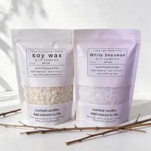 10oz Natural Soy Wax & White Beeswax DIY HandmadeCandle Making Materials Eco-Friendly Safe AromatherapyCandle Supplies for Crafting