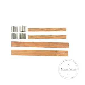 Set of 4 Wooden Wicks and Stands for Candle Making