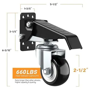 SOLEJAZZ Retractable Casters kit 720 LBS Workbench CastersAll Steel Construction Urethane Wheel Heavy Duty Work Bench Caster Wheels , Table Wheels for Workbench Furniture, 4 Casters