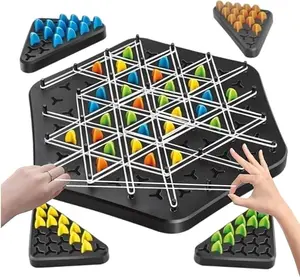 Large Size Chain Triangle Chess Game, Triggle Game, Board Game for Family Game Night - Family Board Games for Kids and Adults - 2-4 Players - Ages 3 Years and Up Chessboard Table Set Multifunction