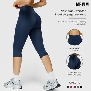 Women's Solid High-Waisted Sports Leggings by MFVIM - High-Stretch Yoga Pants, Gym Clothing, Ladies' Activewear for Indoor & Outdoor Wear, Tummy Control Tights