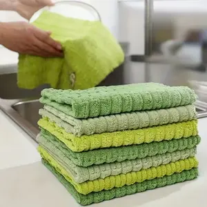 4-Piece Avocado Embroidered Dish Towels, Quick-Dry Cleaning Cloths, Thickened Kitchen Towel, Soft Breathable, Multi-Functional Reusable, Wiping Cloth