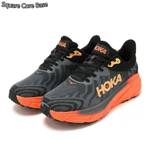 Charcoal & Neon Orange Trail Running Shoes – Breathable Mesh Upper, High-Rebound EVA Midsole & Aggressive Rubber Outsole, Unisex All-Terrain Trainers for Hiking & Urban Exploration