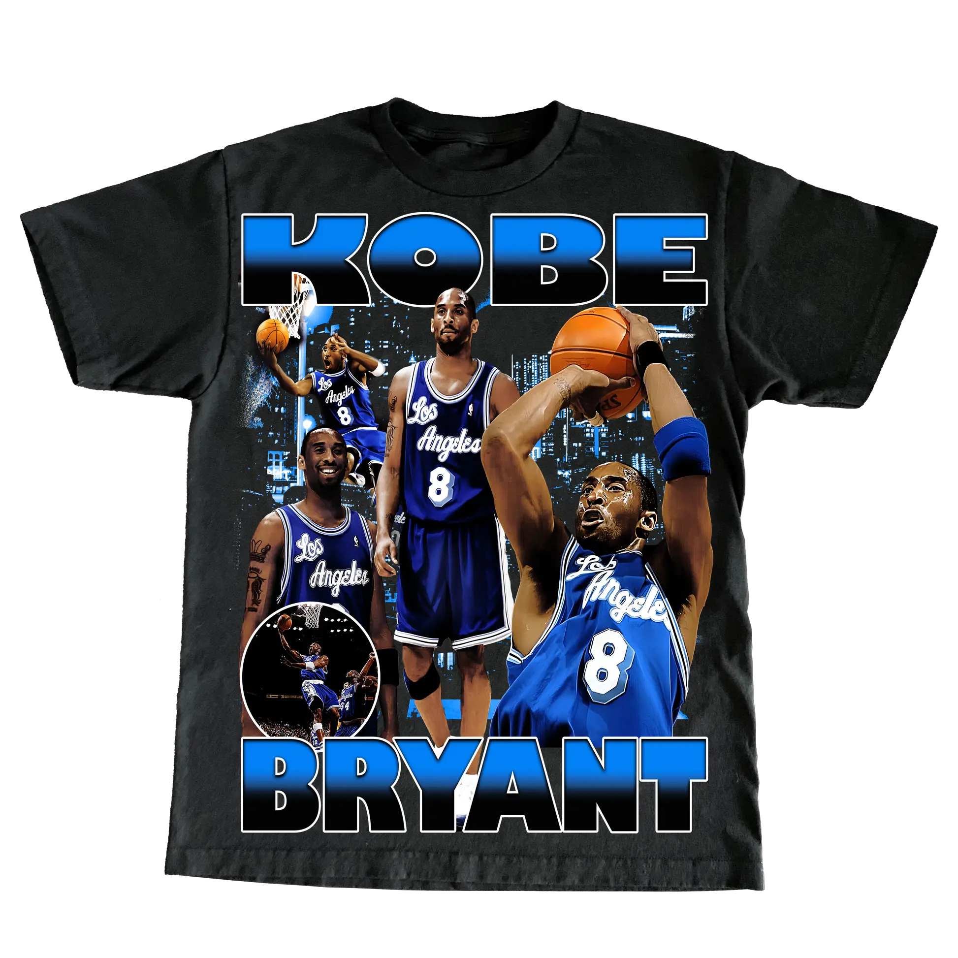 "kobe" Blue - Vintage Bootleg Tee Graphic Unisex T-Shirt Menswear Top