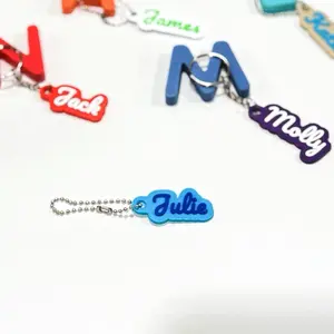Personalized Name Keychain - Custom 3D Printed Name Keyring, Bag Tag or Gift for Her, Him, Kids, or Teachers