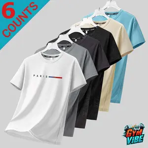 Men's Embossed Print Shortsleeve T-Shirt Set - Menswear Round Neck Casual Tees, Quick-Dry Moisture-Wicking Fitness Vibe Streetwear Summer Tops for Daily Wear, Gym Workout