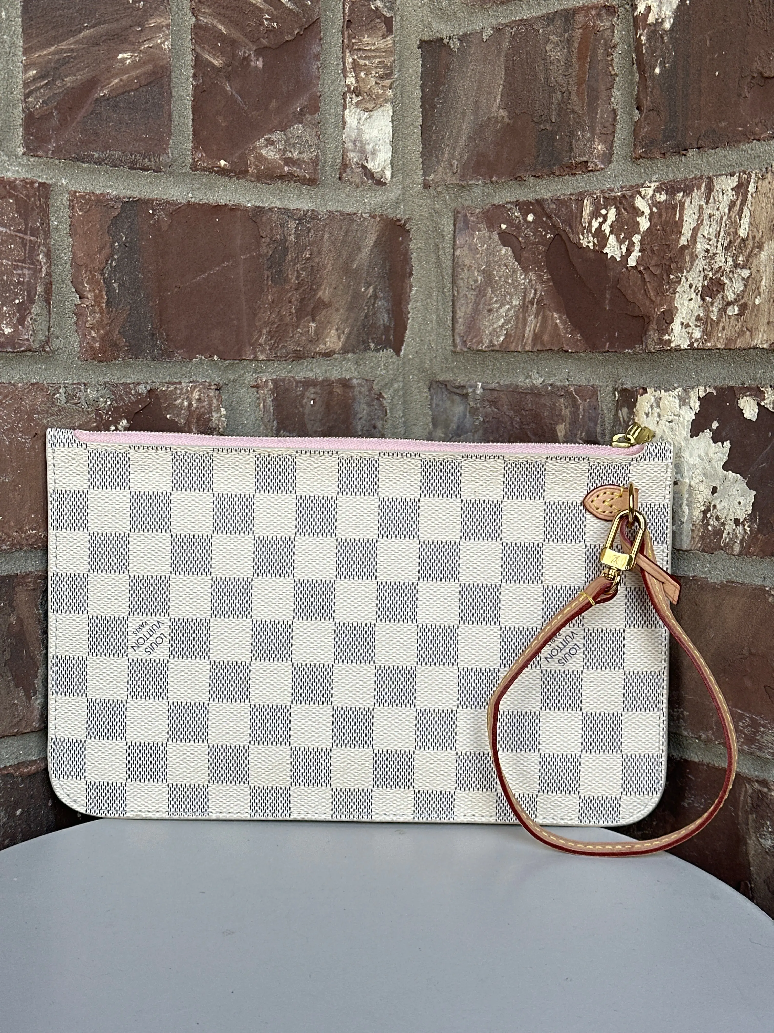 Pre-owned Louis Vuitton Canvas Small Leather Goods Pouch Damier Azur