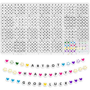 1400 PCS Letter Beads for Jewelry Making Kit 28 Styles Alphabet Beads for Friendship Bracelets Assorted Preppy Beads with Storage Case