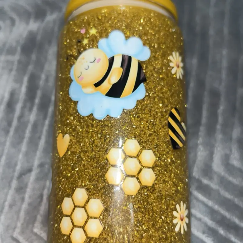 16oz bumble bee snow globe cup