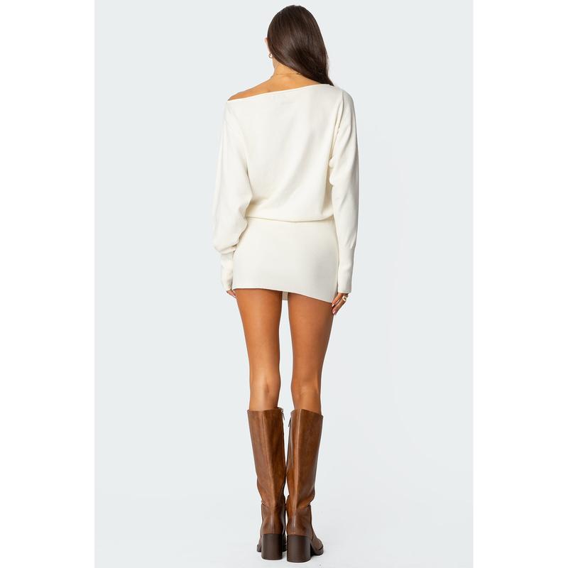 Eve Off Shoulder Knit Mini Dress