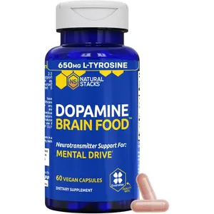 Dopamine Brain Food L Tyrosine Supplement For Focus Mental Energy Brain Support With B Vitamins 60 Capsules