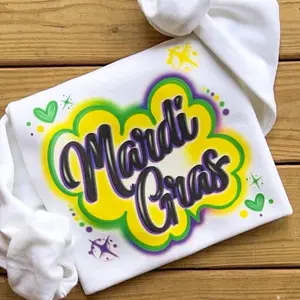 Faux Airbrush Retro Mardi Gras Sweatshirt