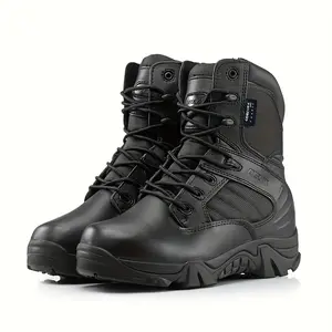 DELTA Tactical High-Top Boots - Desert Tan, Breathable & Durable Outdoor Hiking & Climbing Boots with Non-Slip Rubber Soles, Comfortable for Men, Outdoor Footwear | Breathable Boots | Rubber Base Boots