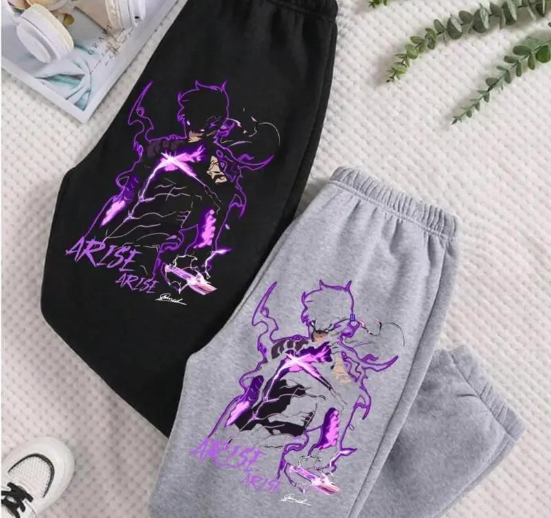Solo Leveling Shadow Monarch Sweatpants, Anime-Inspired Graphic Sweatpants, Trendy Top Sweatpants, Cotton Graphic Casual Sweatpants, Unisex Classic Cotton Sweatpants, Stylish Design Perfect Gift